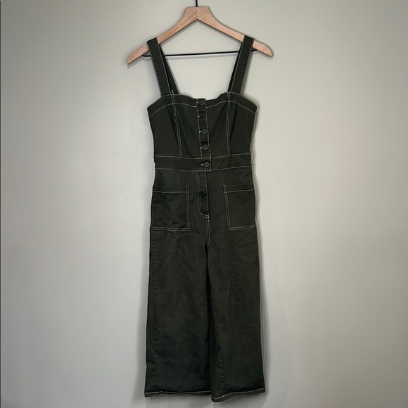 Kendall & Kylie Women's Olive Green & White Utility Jumpsuit Size S - Picture 2 of 10